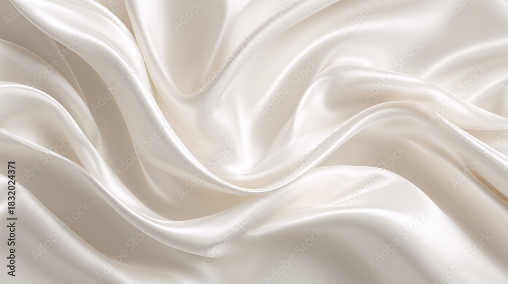 Obraz premium Soft folded white silk forming a luxurious abstract New Year shape.