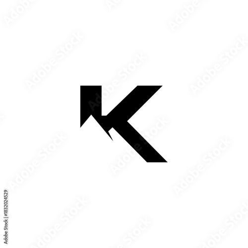 letter K with mountain logo icon vector template