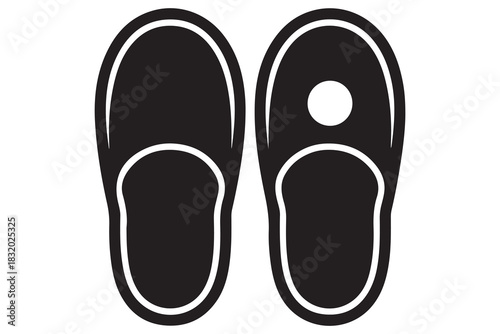 Beach flip flops icon  black silhouette vector
