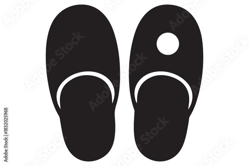 Beach flip flops icon  black silhouette vector

