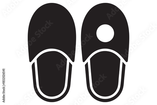 Beach flip flops icon  black silhouette vector
