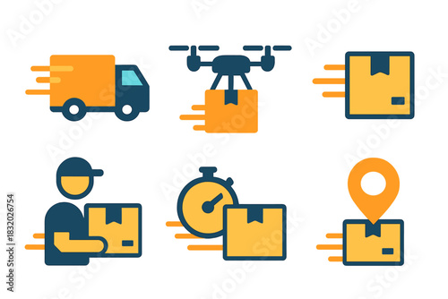 Delivery solutions using truck and drone for fast shipping services
