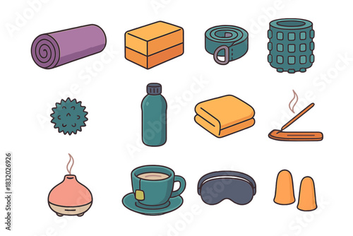 Relaxation and wellness items for a calming experience at home or during yoga practice