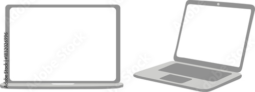Laptop computers vector illustration set for business and personal usage