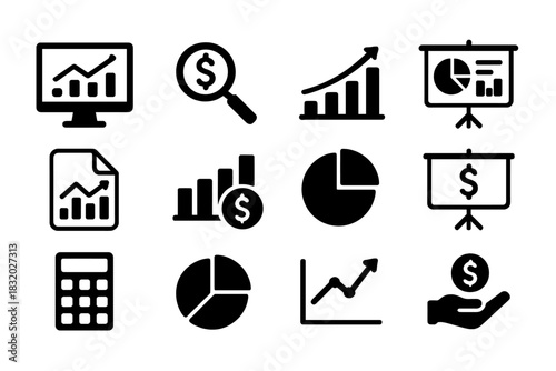 Graphs and charts represent financial data in various formats for effective analysis and presentations