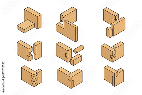 Wood joinery techniques showcasing various types of joints for woodworking projects
