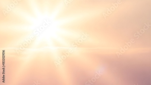Bright sun flare effect background image for summer sunshine and light photography with golden hour glow 100
