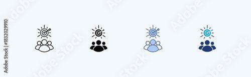 Target Market Multiple Icon Illustration Vector