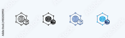 Distribution Network Multiple Icon Illustration Vector