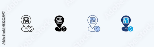 Market Positioning Multiple Icon Illustration Vector