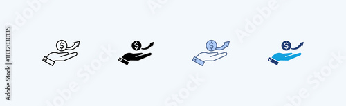 Profit Margin Multiple Icon Illustration Vector