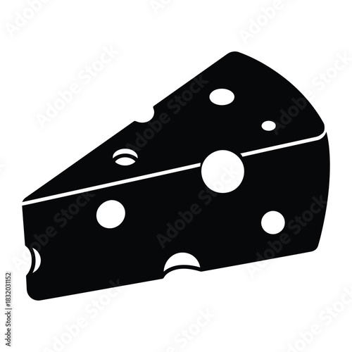 Solid cheese slice silhouette icon for burger menu and culinary UI design