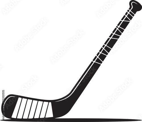 Hockey Stick Silhouette Icon Vector. Hockey Stick Flat Icon On White Background.