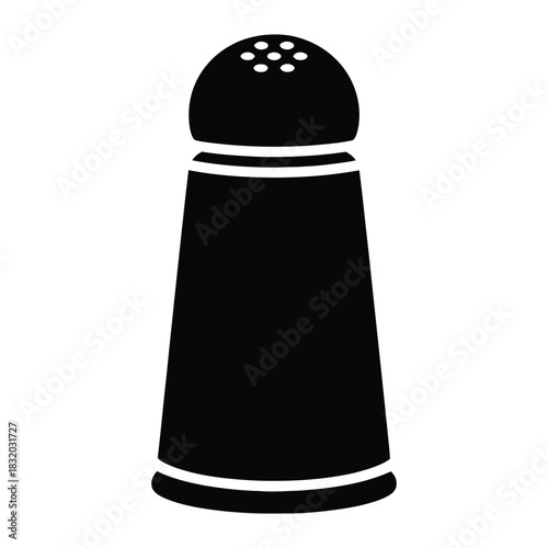Solid pepper shaker silhouette icon for spice seasoning and restaurant menu design