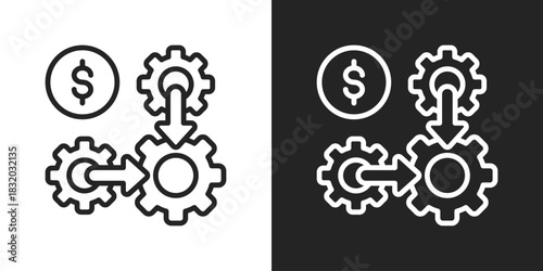 Integration Icon In Black And White Line Style