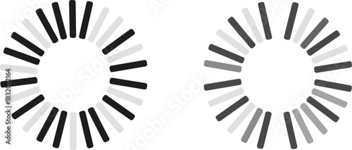Abstract Monochrome Loading and Progress Wheel Vector