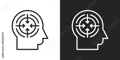 Concentration Icon In Black And White Line Style