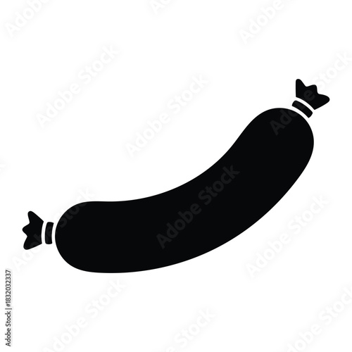 Sausage Silhouette Illustration for Fast Food and Kitchen Use