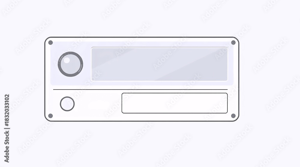 Fototapeta premium white electronic device interface with subtle reflections and clean panel layout, modern minimalist template for tech products and user interface design