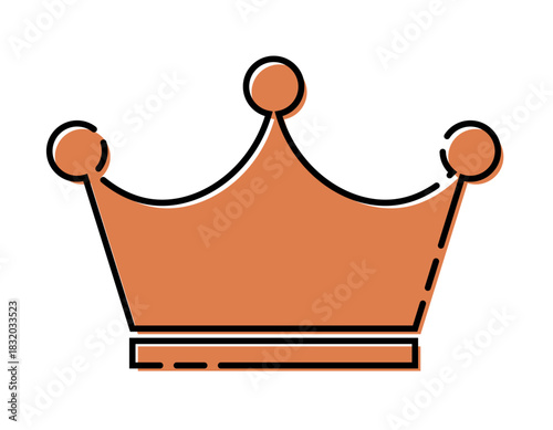 レトロ おしゃれな版ズレ 王冠の素材 ブロンズ ベクター