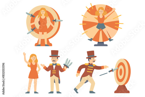 Performers showcase thrilling acts at a circus in a lively atmosphere featuring talented artists and exciting stunts of skill