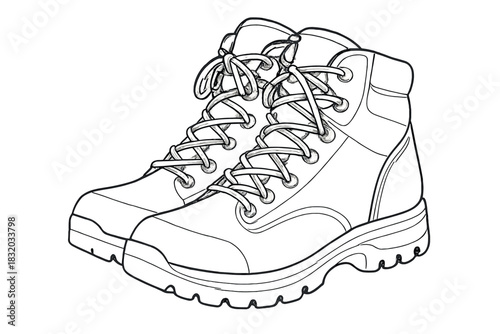 High-top hiking boots with laces designed for outdoor adventures and rugged terrain