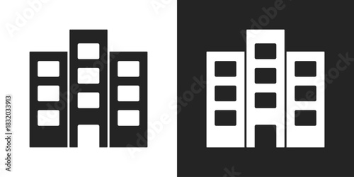 Company Icon In Black And White Glyph Style