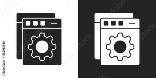 Features Icon In Black And White Glyph Style