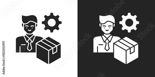 Owner Icon In Black And White Glyph Style