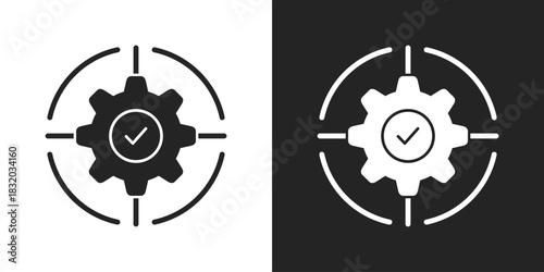 Focus Icon In Black And White Glyph Style