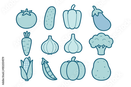 Fresh vegetables on a clean white background showcasing various types and colors for healthy cooking inspiration