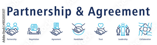 Partnership & Agreement Web Banner Duotone Outline