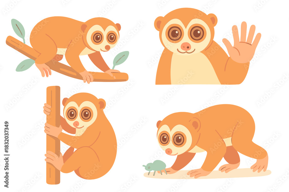 Obraz premium Cute cartoon sloths engaging in various activities in a vibrant forest setting, showcasing their playful behaviors and friendly expressions