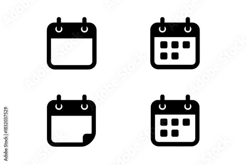 Different calendar icons displayed in a simple design for various scheduling purposes