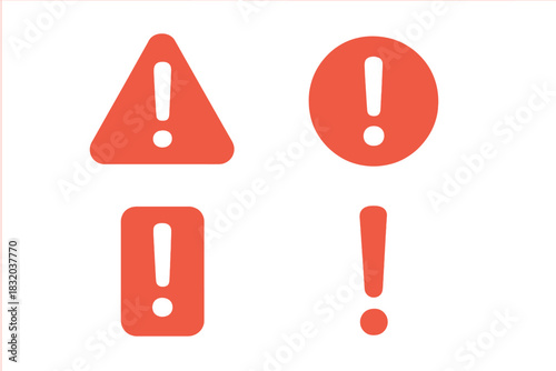 Warning symbols in various shapes emphasizing caution and alertness for safety purposes