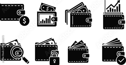 Wallet and money icons representing financial concepts