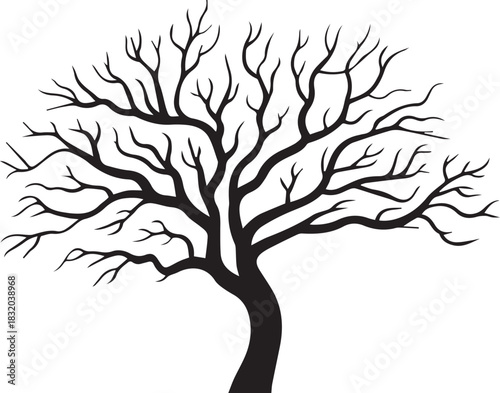 PrintVector Graphic of Black Tree Trunk and Branches