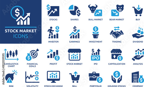 stock market, icons, finance, business, trading, investment, shares, stocks, earnings, dividend, risk, volatility, ipo, capitalization, analysis, bull market, bear market, buy, sell, portfolio, holdin