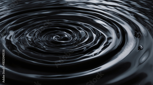 Abstract image of dark water with circular ripples expanding outwards