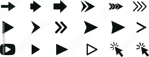 Set of different arrow icons for web design