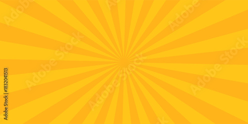 Orange sun ray light pattern background. Sunburst Abstract texture. Vector Illustration.