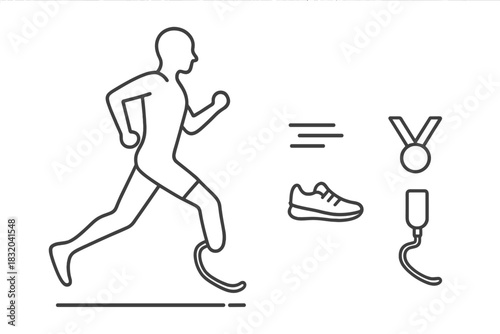 Running with a prosthetic leg highlights determination and athletic spirit in sports