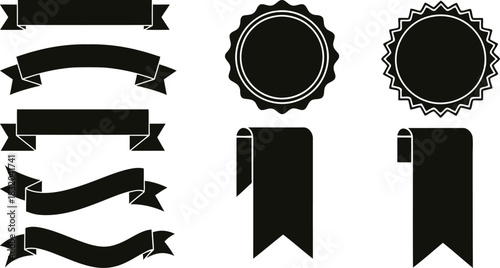 Collection of vintage style ribbons and decorative frames