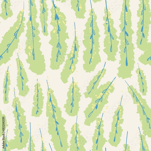 seamless background with green leaves