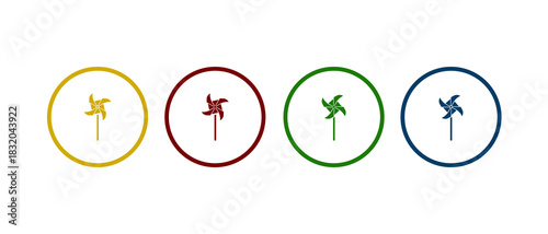 paper windmill icon vector illustration. paper windmill icon in different color design.