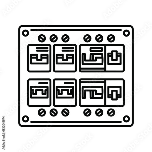 Circuit Breaker Panel Line Icon