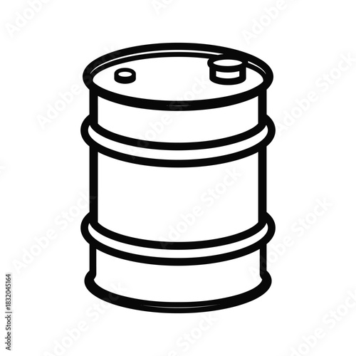 Oil Barrel or Industrial Drum Outline Icon