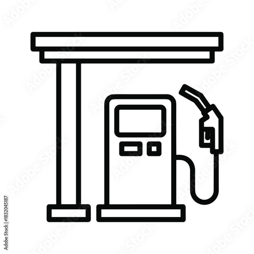 Gas Station Fuel Pump Line Icon