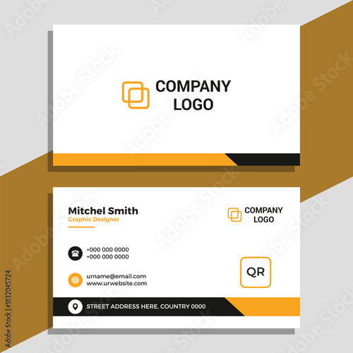 Modern business card design, corporate business card, business card template