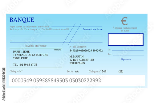 Chèque de banque - illustration